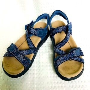 Taos blue velcro strappy sandals